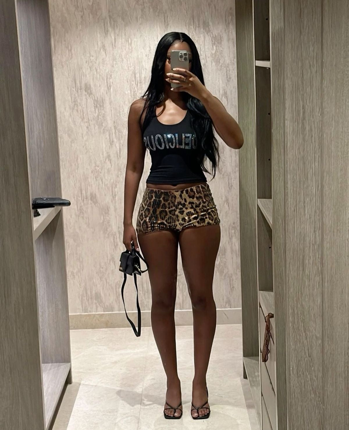 Micro leopard shorts