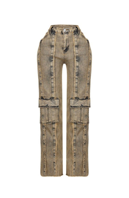 Vintage wash cargo pants