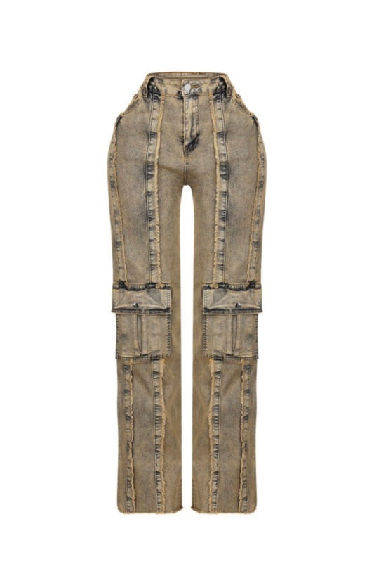 Vintage wash cargo pants