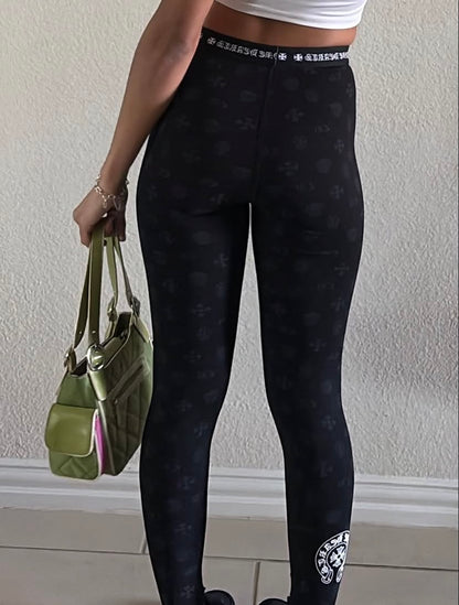 Chrome heart leggings