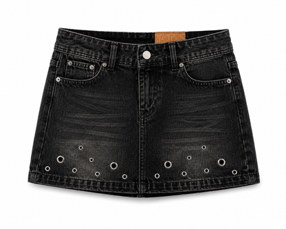 Rivet Rules Denim Skort