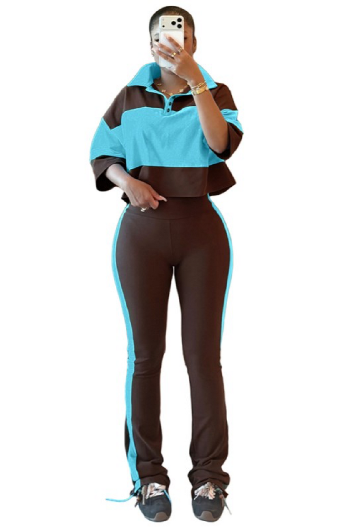Colorblock Straight Legging Set
