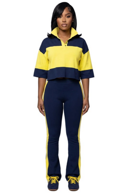 Colorblock Straight Legging Set