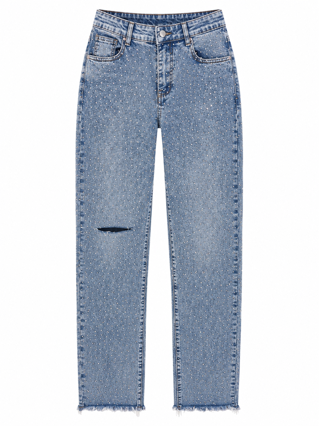 Diamond Pressure Rhinestone Jeans