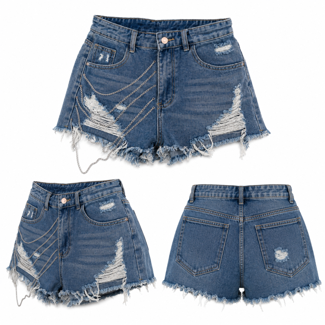 Chain Reaction Denim Shorts