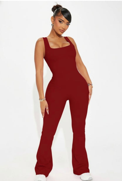 Body Language Sculpting Flare Jumpsuit