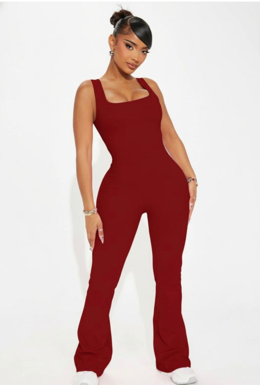 Body Language Sculpting Flare Jumpsuit