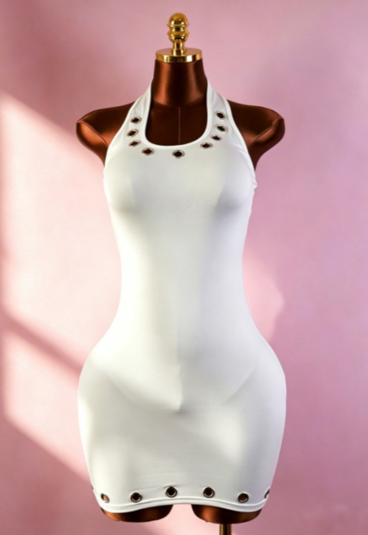 Halter grommet bodycon Mini Dress