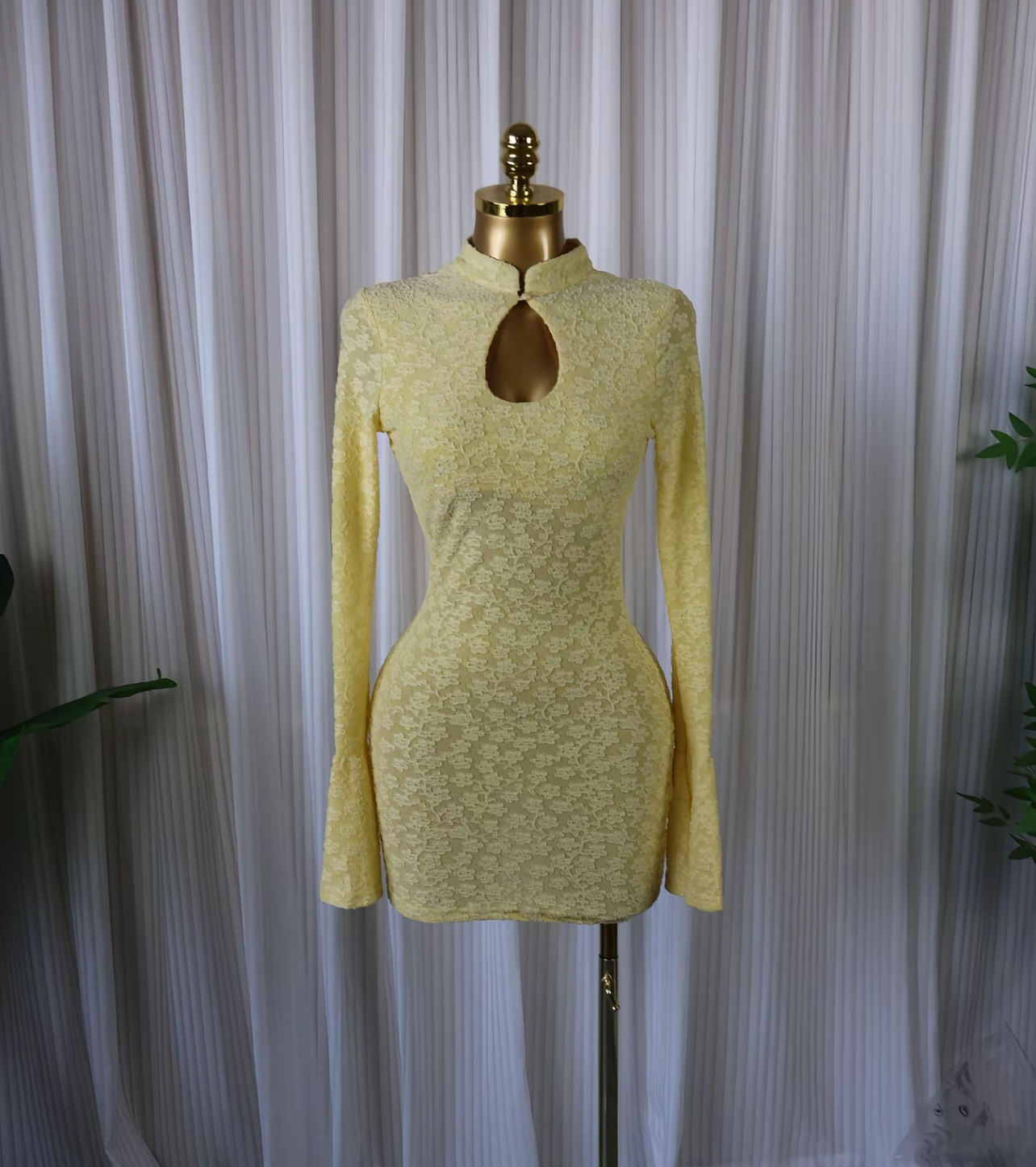 Soft Envy Lace Keyhole Mini Dress