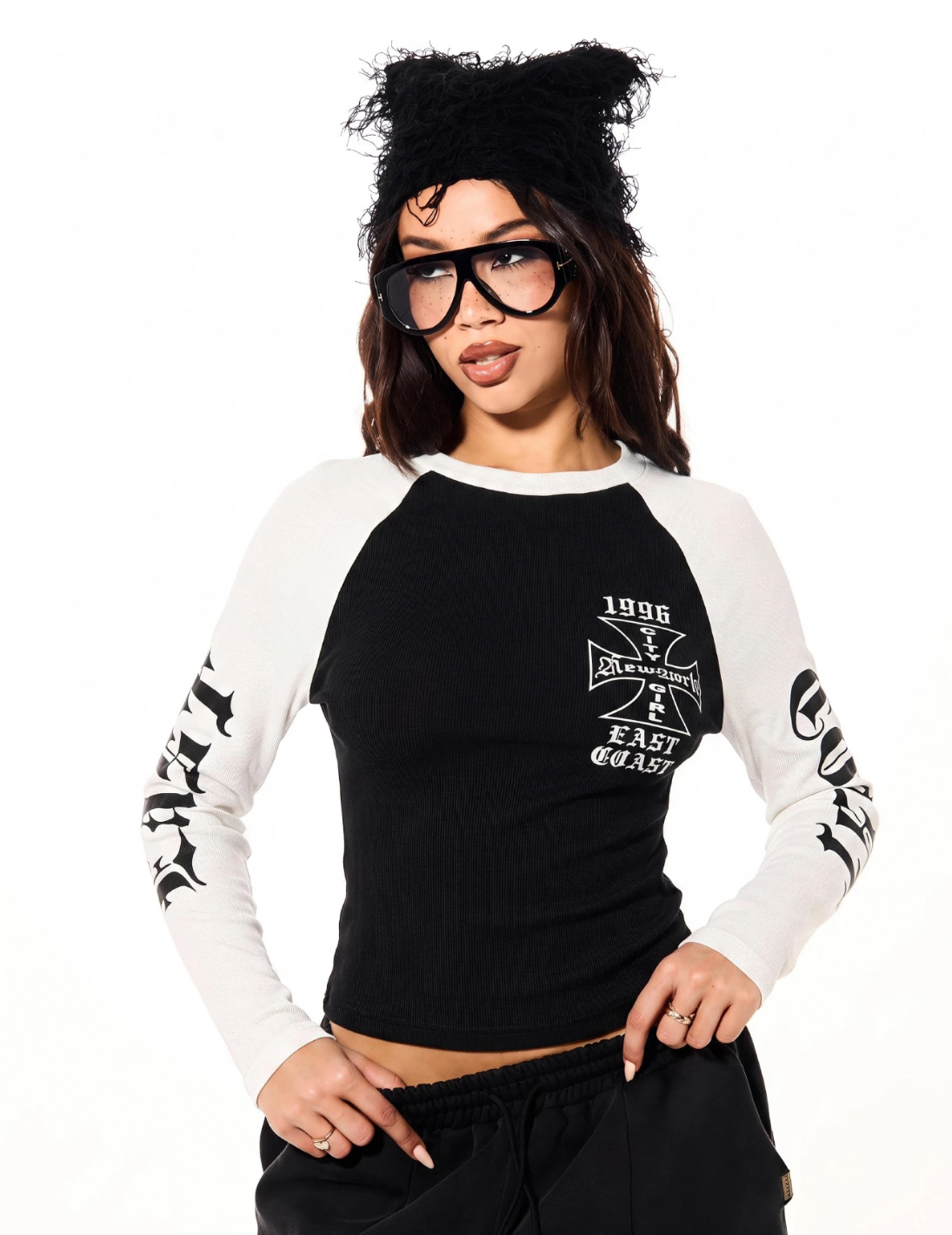 Chrome Hearts East Coast Long Sleeve Crop Top