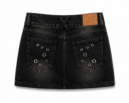 Rivet Rules Denim Skort