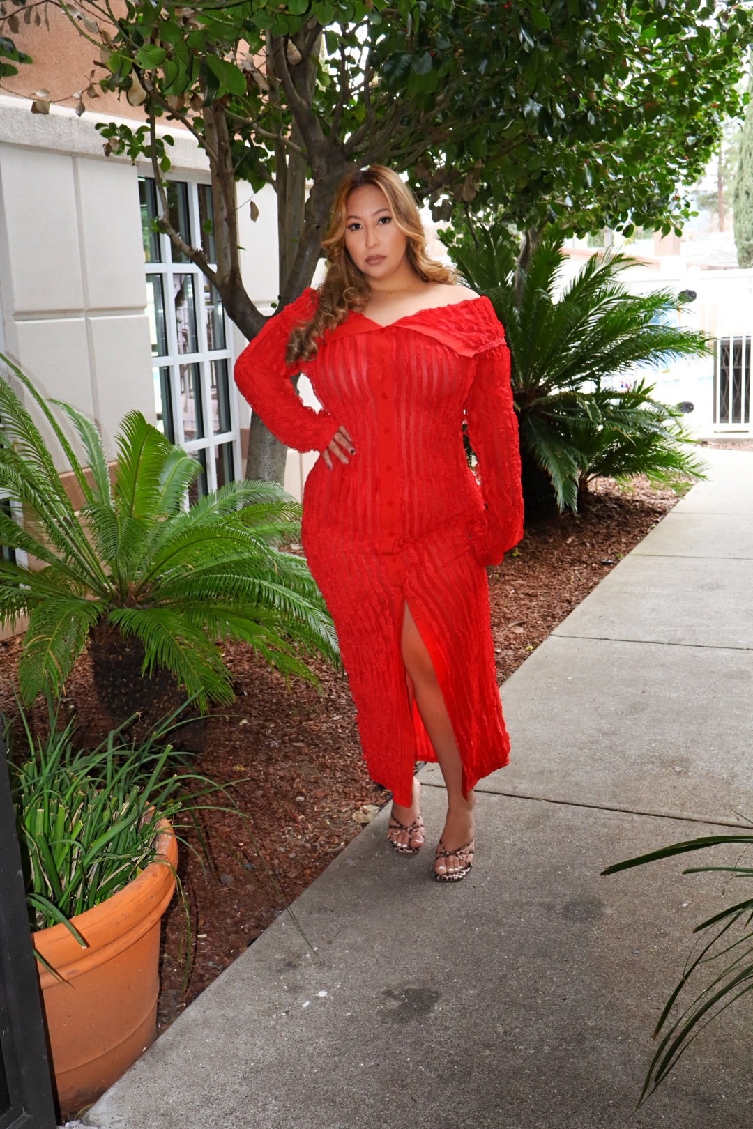 Main Character Energy Ruched Midi Dress