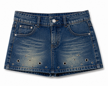 Rivet Rules Denim Skort