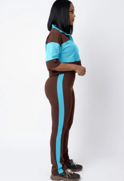 Colorblock Straight Legging Set