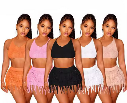 Island Crochet Fringe 2-Piece Set