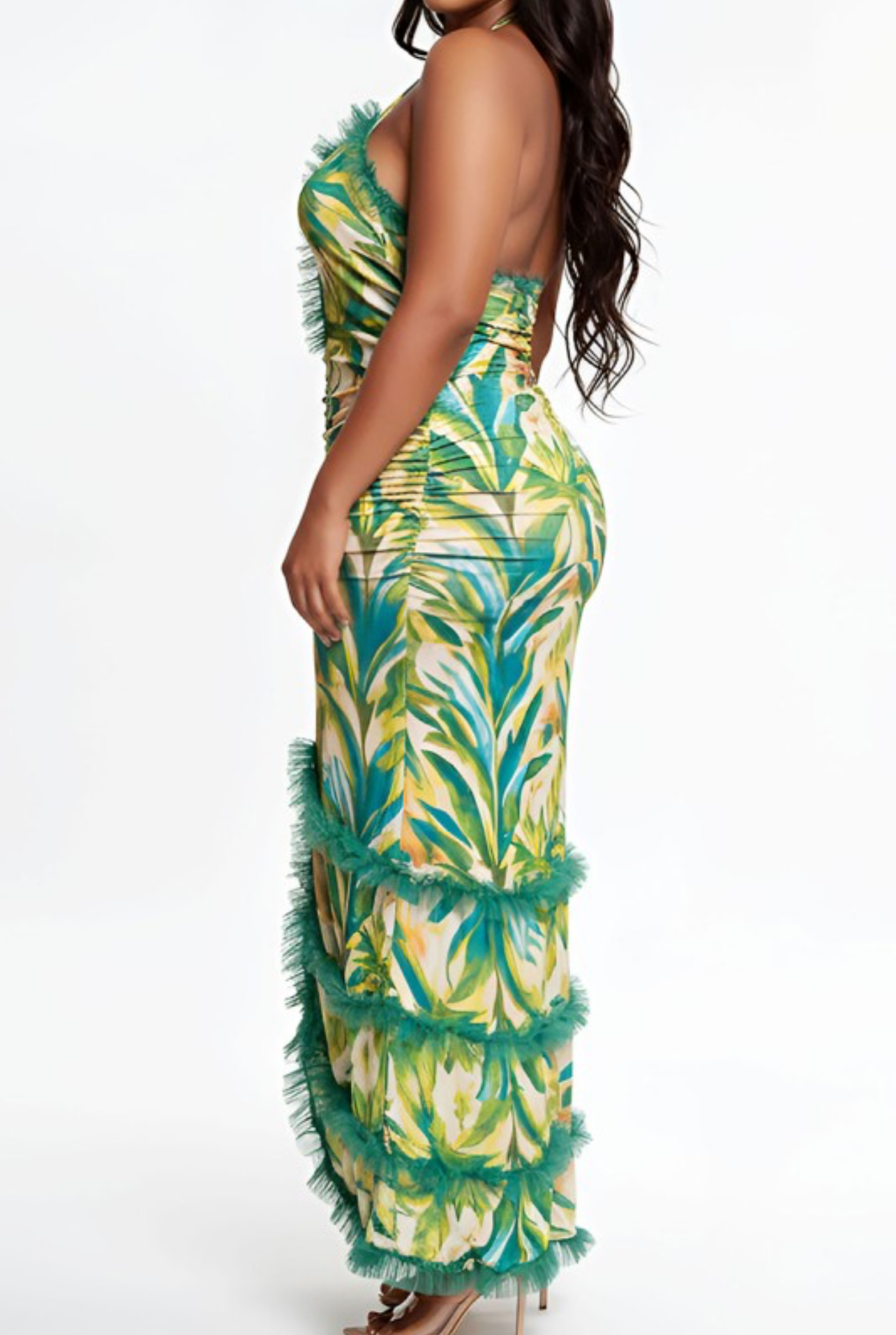 Emerald Escape Tropical Maxi Dress – Plus Size