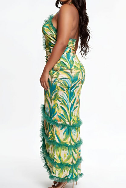 Emerald Escape Tropical Maxi Dress – Plus Size