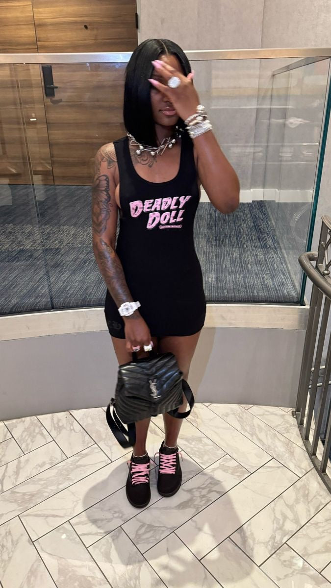 Deadly Doll Chrome tee mini dress