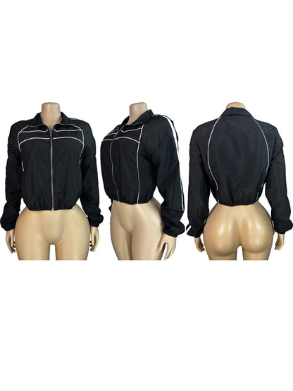 Cropped windbreaker jacket