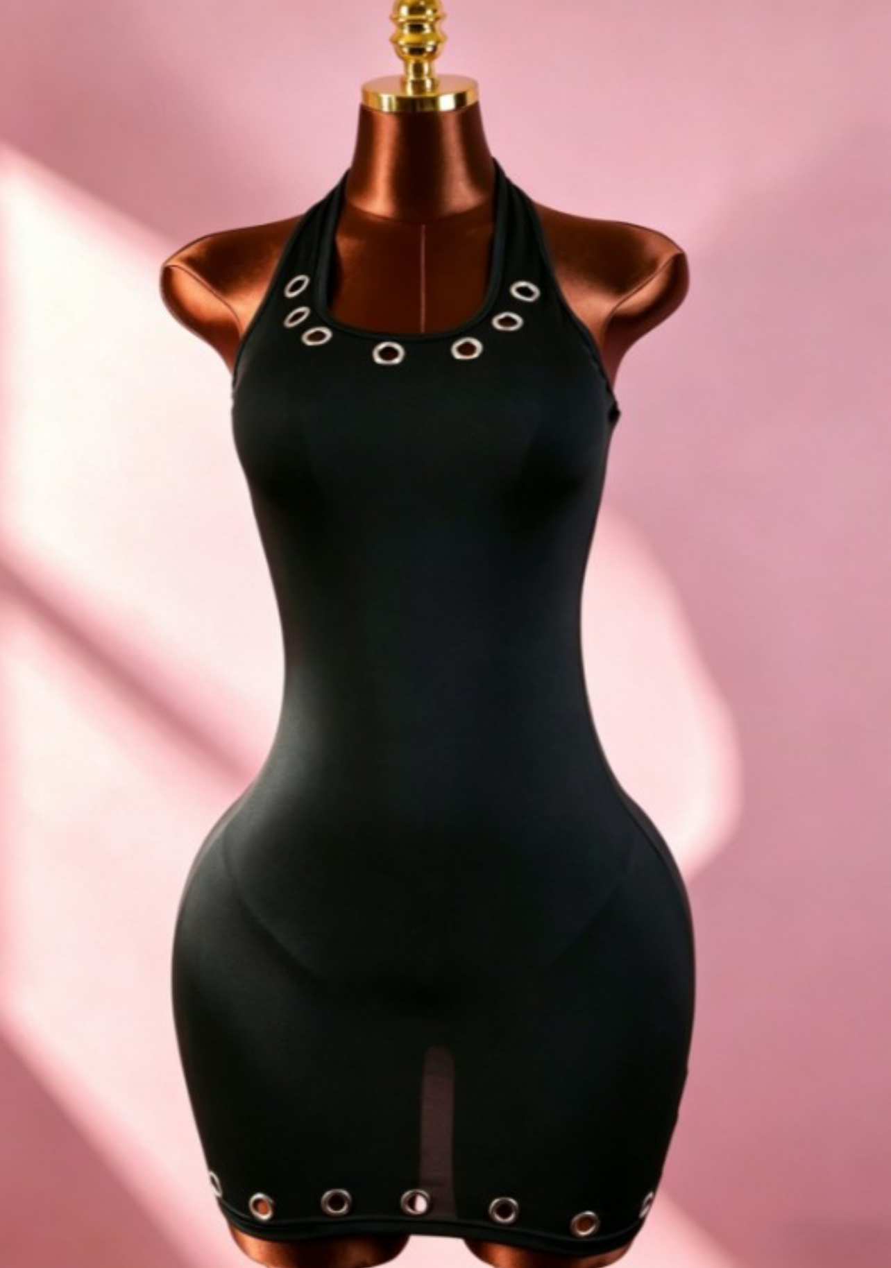 Halter grommet bodycon Mini Dress