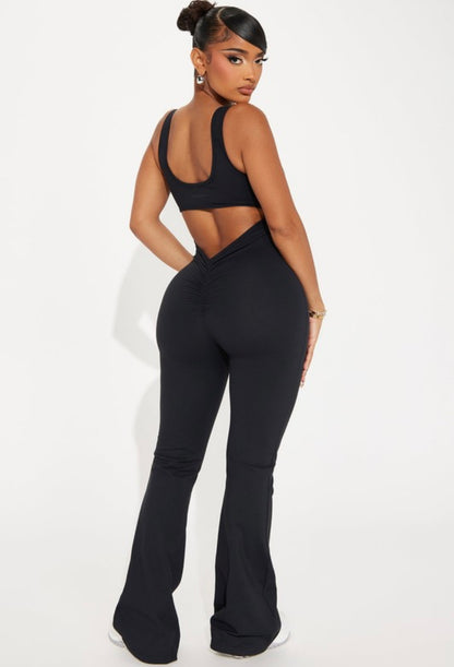 Body Language Sculpting Flare Jumpsuit