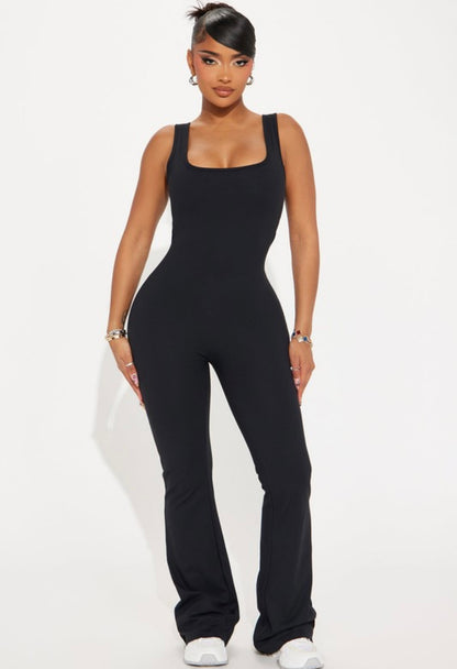 Body Language Sculpting Flare Jumpsuit