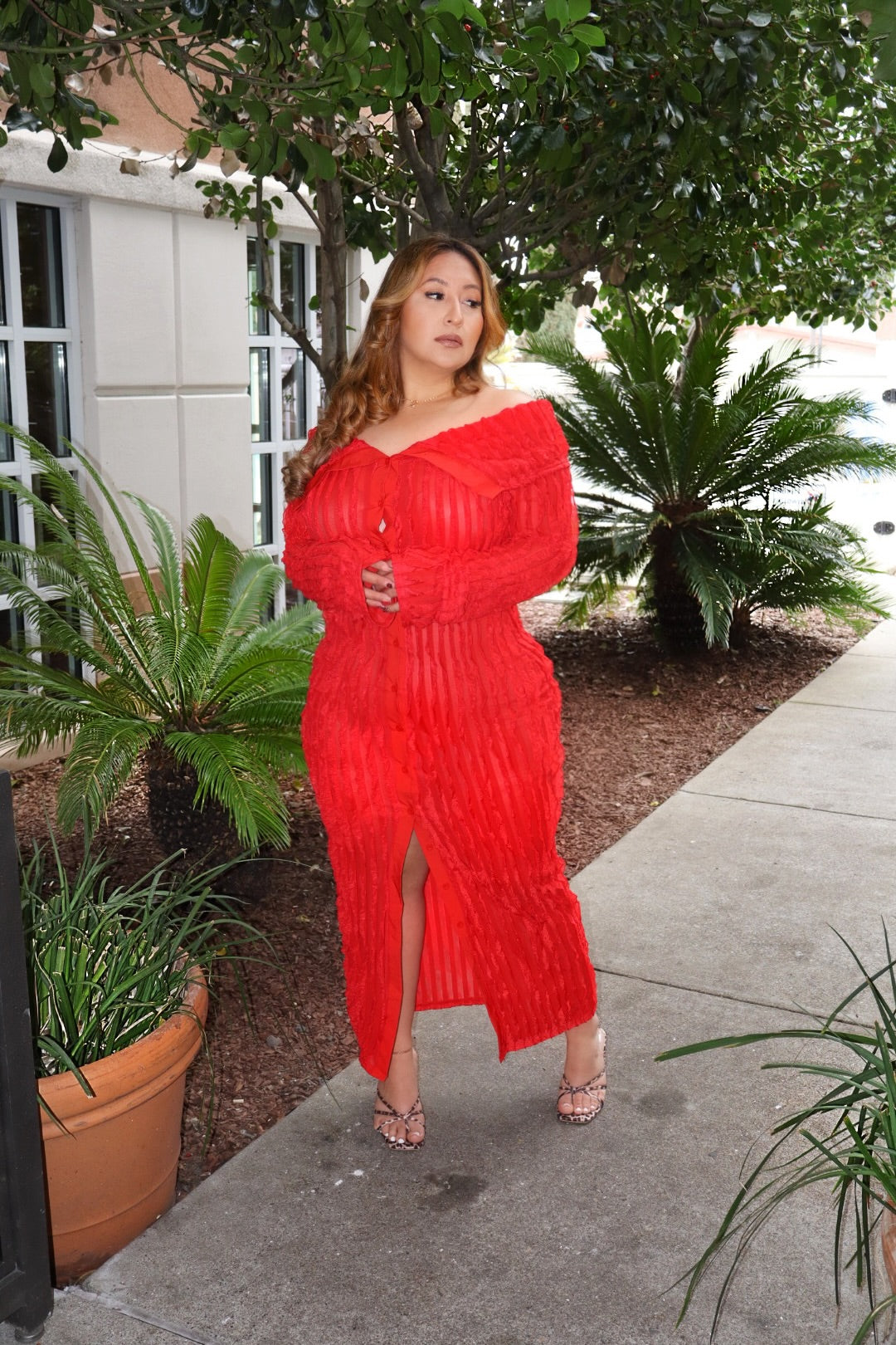 Main Character Energy Ruched Midi Dress