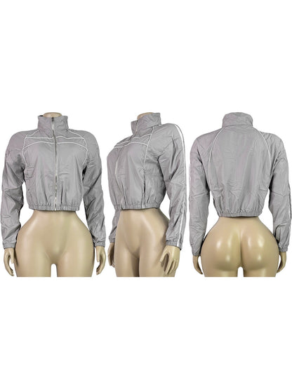 Cropped windbreaker jacket