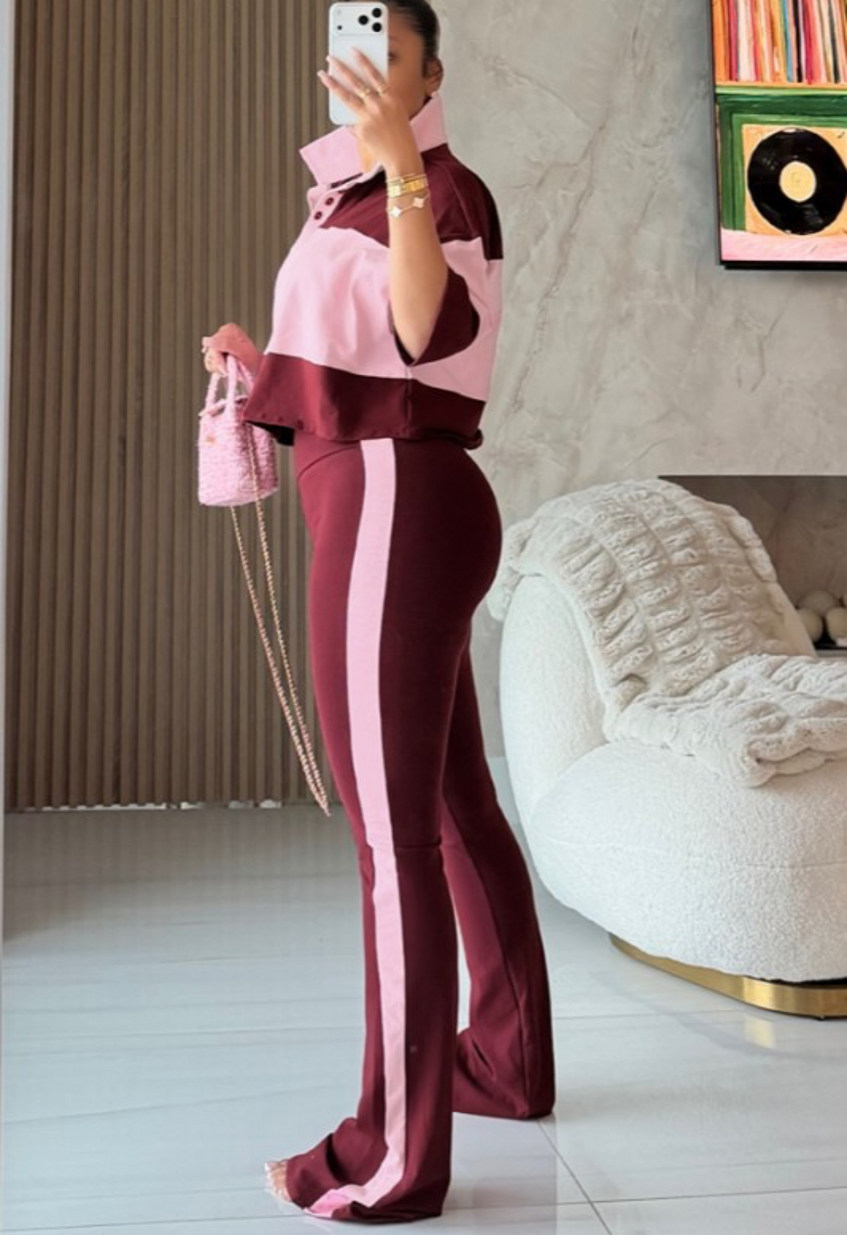 Colorblock Straight Legging Set