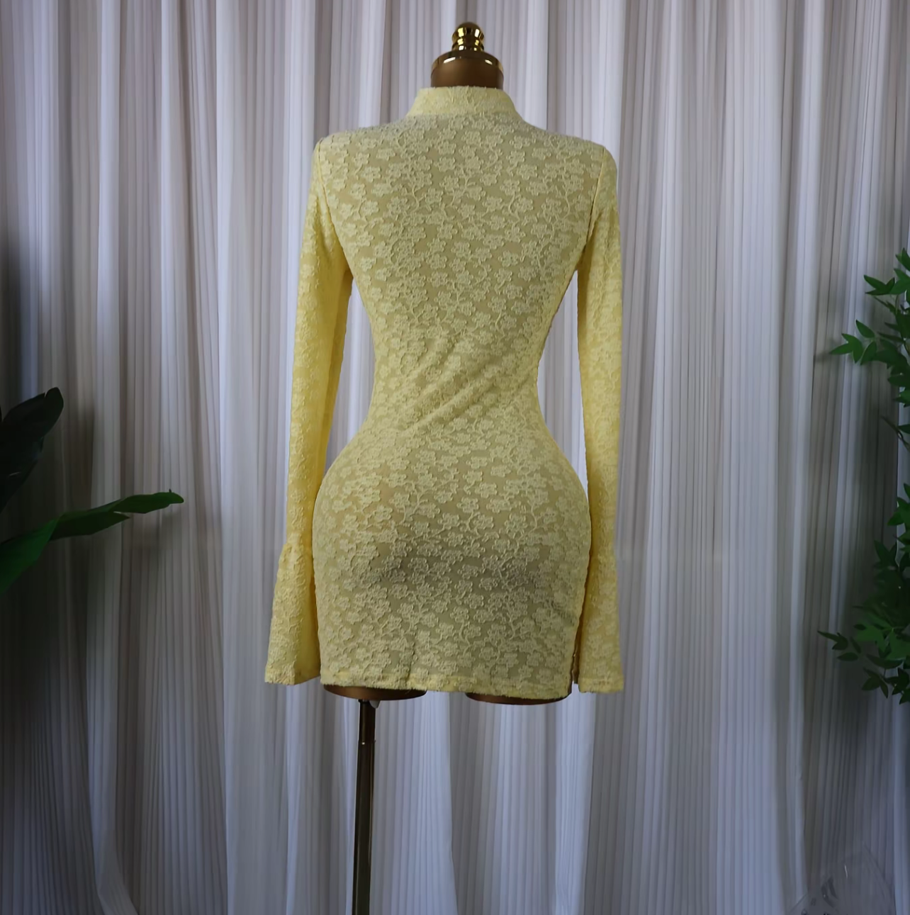 Soft Envy Lace Keyhole Mini Dress