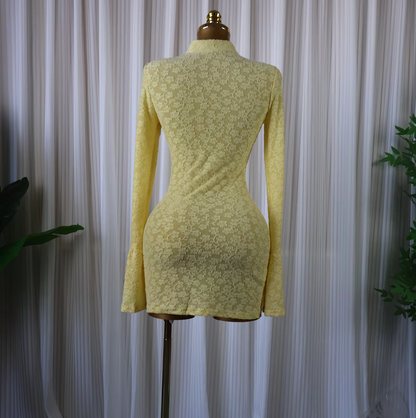 Soft Envy Lace Keyhole Mini Dress