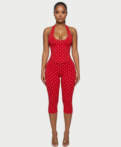 Polka Dot Muse Capri Jumpsuit