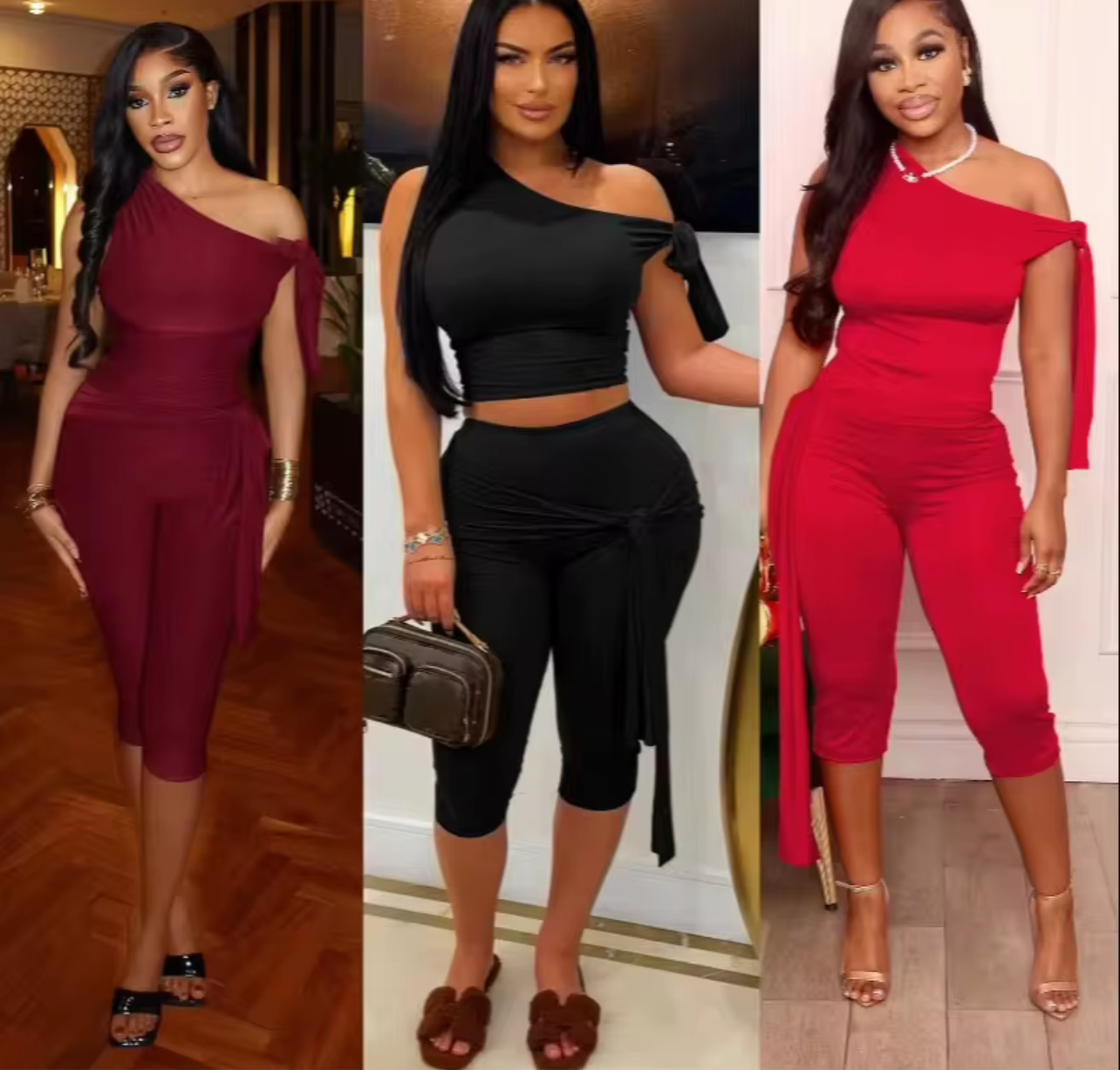 One shoulder tie sets