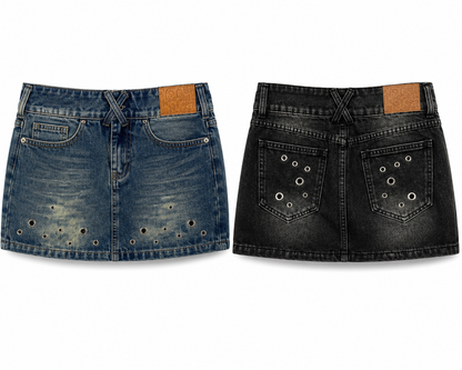 Rivet Rules Denim Skort