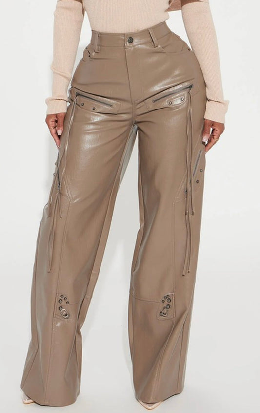 Gemini Leather Cargo Pants