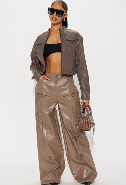 Gemini Leather Cargo Pants