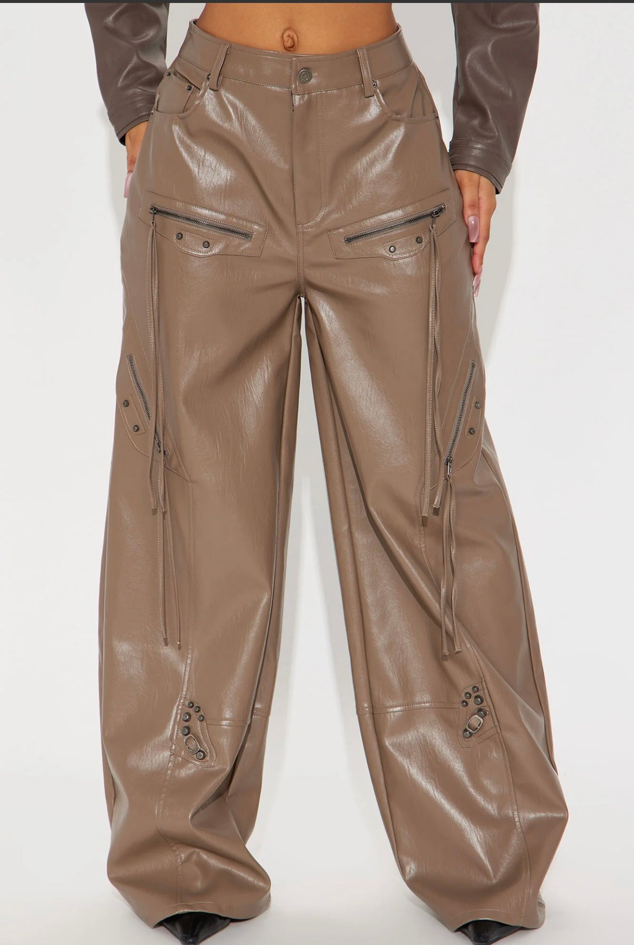 Gemini Leather Cargo Pants