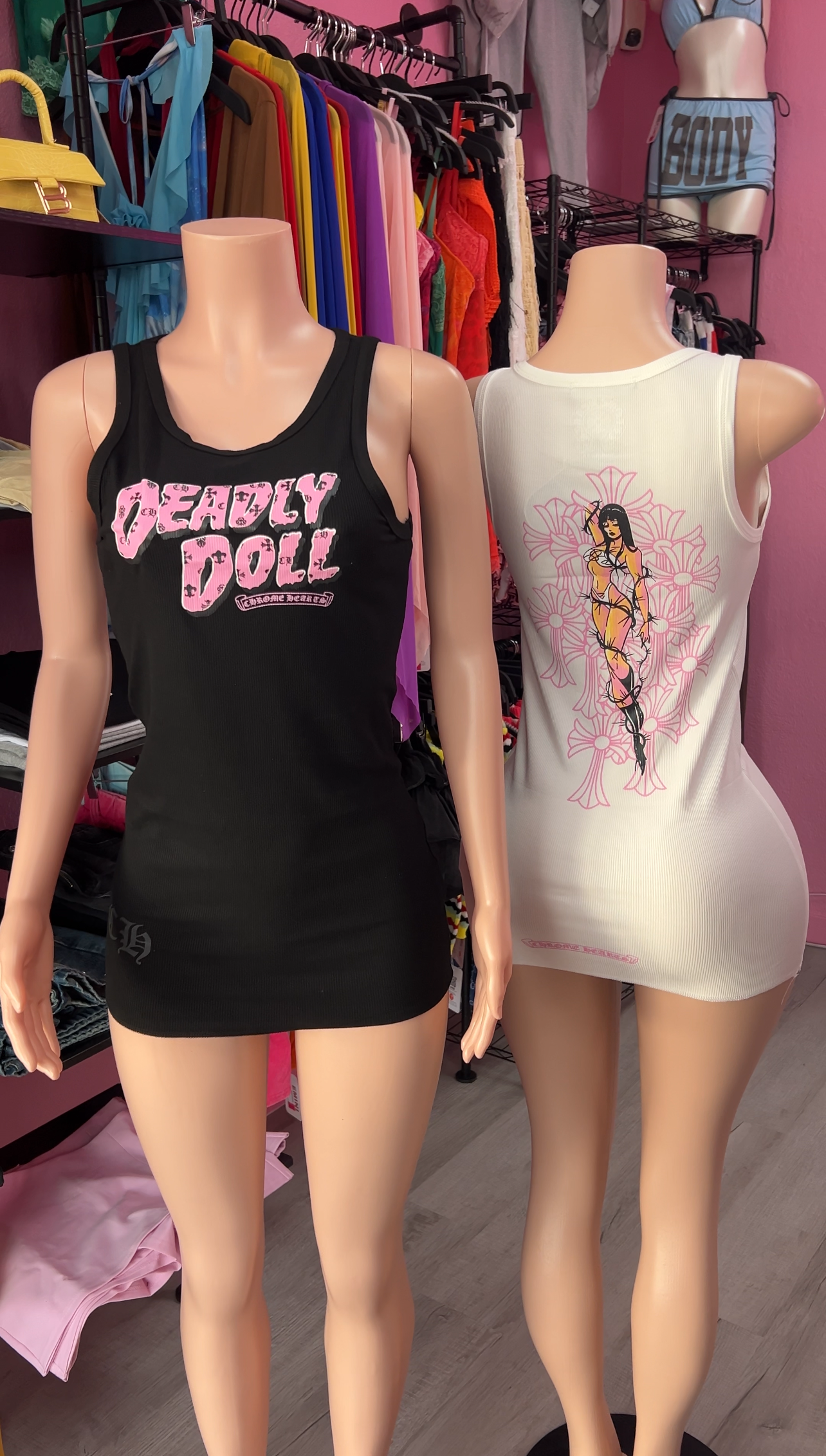 Deadly Doll Chrome tee mini dress