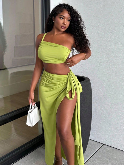 Siren side slit dress set