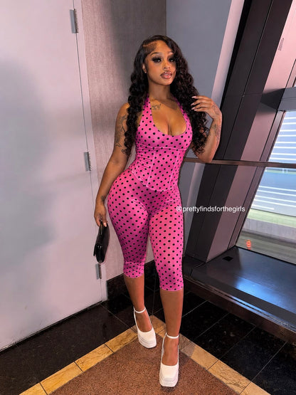 Polka Dot Muse Capri Jumpsuit