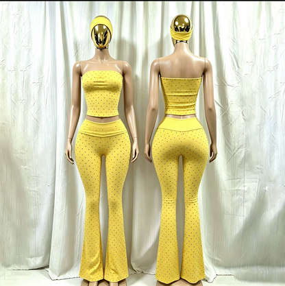 Dot On Me Straight Leg Pant Set