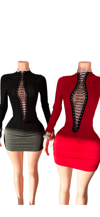 Unapologetic Lace-Up Mini Dress