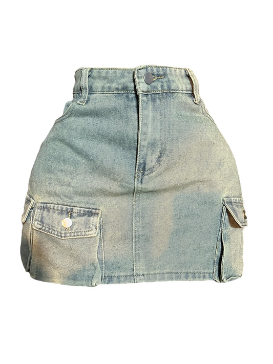 Hotgirl denim mini skirt