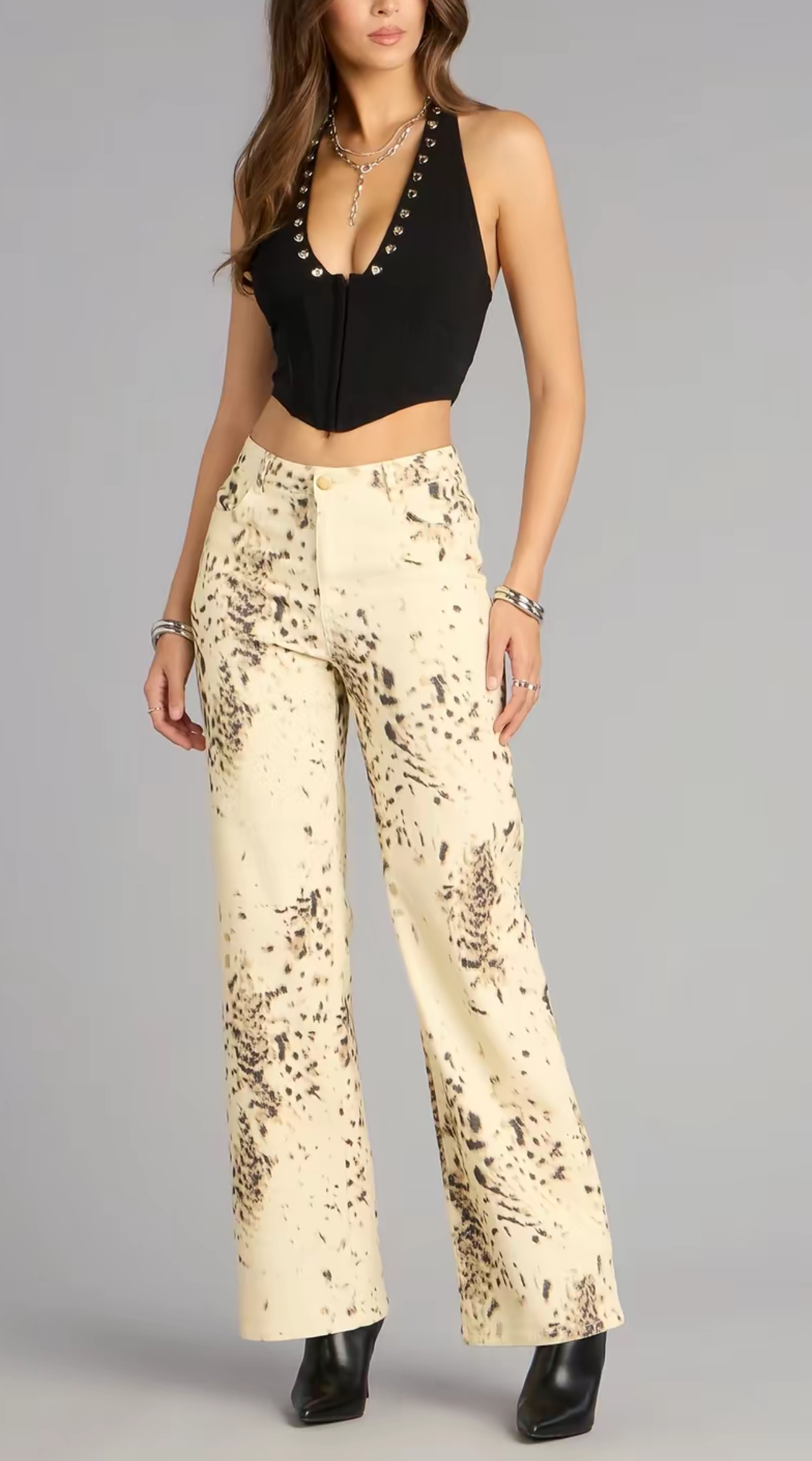 Neutral Drip straight-Leg Jeans