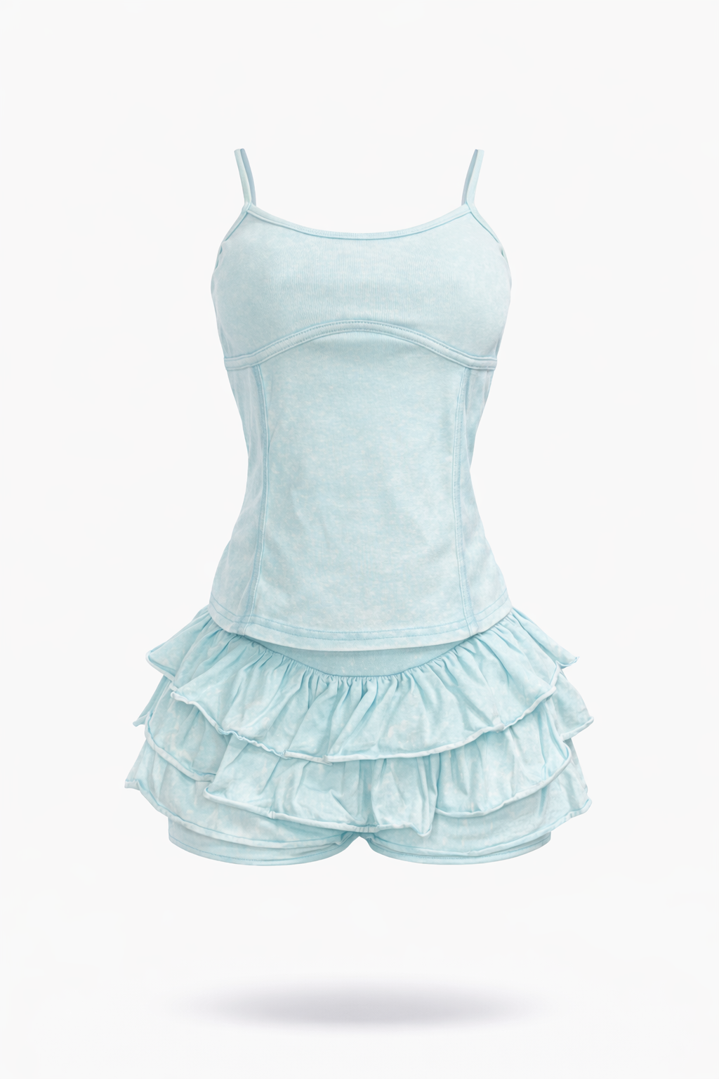 Soft Girl Ruffle Skort Set