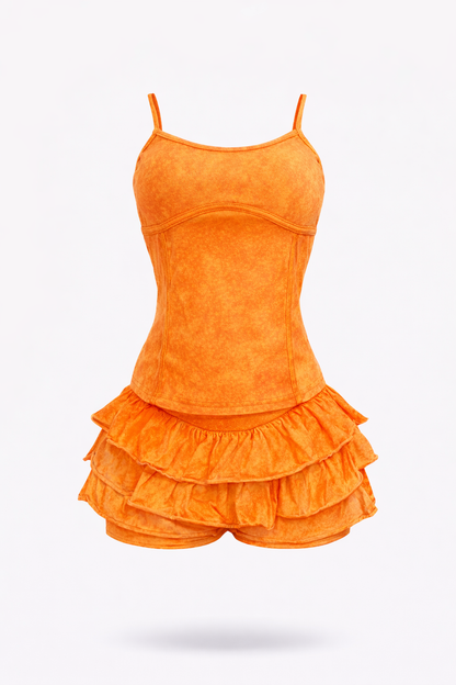 Soft Girl Ruffle Skort Set