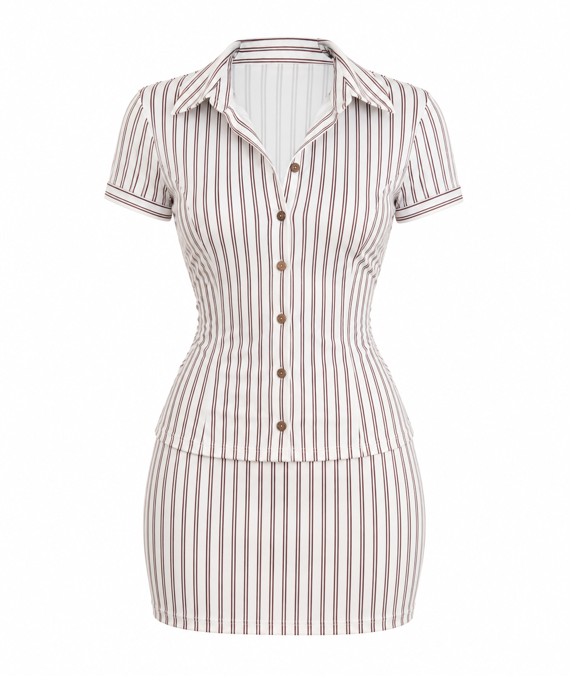 No Competition Stripe mini skirt Set